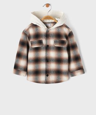 Sur-chemise à carreau à capuche bébé garçon vue1 - GEMO(BEBE DEBT) - GEMO