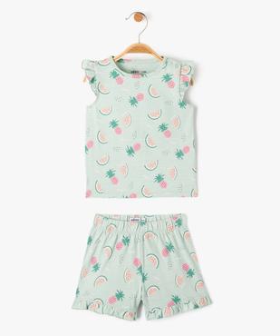 Pyjashort bébé fille 2 pièces à motif fruits vue1 - GEMO(BB COUCHE) - GEMO