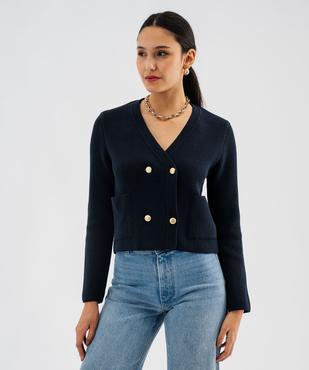 Gilet rayé à fermeture croisée esprit marin femme vue1 - GEMO 4G FEMME - GEMO