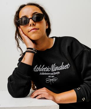 Sweat molletonné avec message brodé fille vue4 - GEMO 4G FILLE - GEMO