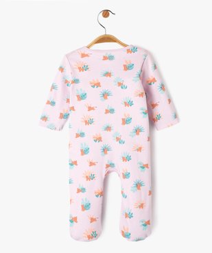 Pyjama dors-bien imprimé avec fermeture zippée devant bébé fille vue3 - GEMO 4G BEBE - GEMO