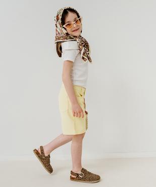 Bermuda ample en toile denim colorée fille vue7 - GEMO 4G FILLE - GEMO