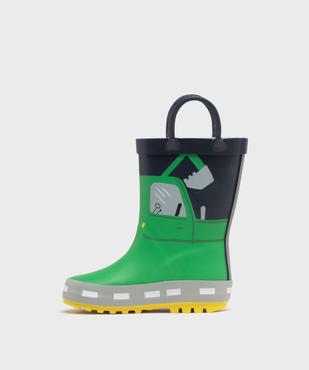 Bottes de pluie à anses et motif tracteur bébé garçon vue4 - BUGGY - GEMO