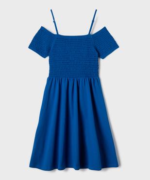 Robe courte à fines bretelles et buste smocké fille vue3 - GEMO 4G FILLE - GEMO