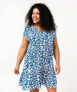 Robe à manches courtes en viscose femme grande taille vue2 - GEMO 4G GT - GEMO