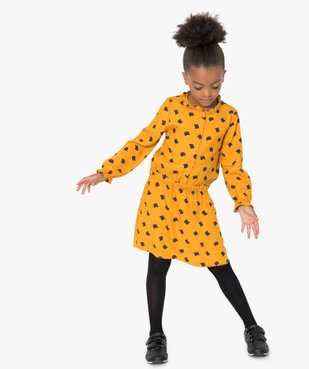 Robe fille imprimée à manches longues et taille élastiquée  vue5 - GEMO (ENFANT) - GEMO