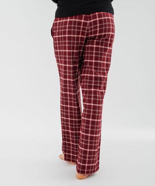 Pantalon de pyjama en flanelle à carreaux et taille élastiquée femme vue4 - GEMO(HOMWR FEM) - GEMO