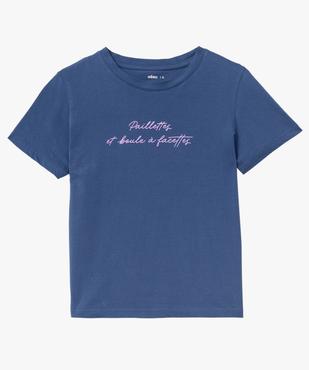 Tee-shirt manches courtes en coton à message femme vue4 - GEMO(FEMME PAP) - GEMO