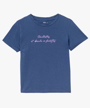 Tee-shirt manches courtes en coton à message femme vue4 - GEMO(FEMME PAP) - GEMO