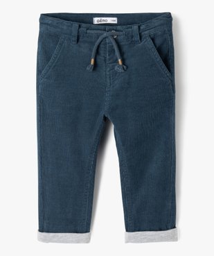 Pantalon bébé garçon en velours doublé jersey vue1 - GEMO(BEBE DEBT) - GEMO