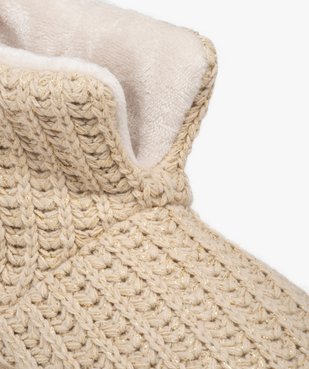 Chaussons femme boots en maille avec intérieur fourré vue6 - GEMO(HOMWR FEM) - GEMO