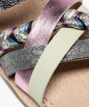 Sandales en cuir à brides fantaisie et scratch fille - Alma Planète vue6 - ALMA - GEMO