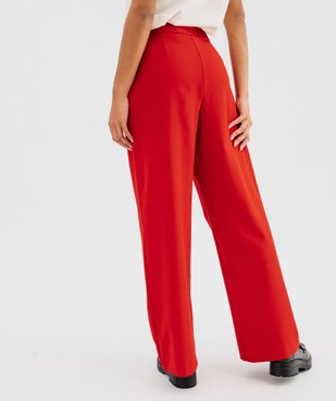 Pantalon de tailleur large en maille extensible femme vue3 - GEMO(FEMME PAP) - GEMO