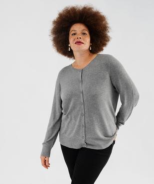 Gilet fin long à col rond femme grande taille vue1 - GEMO (G TAILLE) - GEMO
