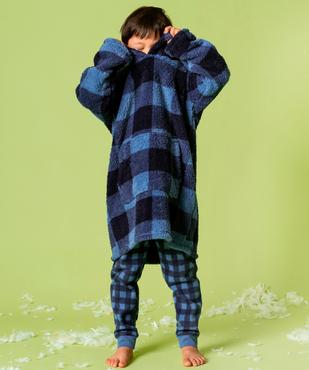 Robe de chambre à carreaux coupe sweat à capuche garçon vue4 - GEMO (ENFANT) - GEMO