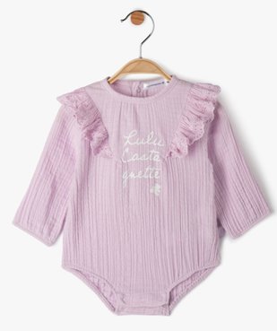 Body bébé fille en gaze de coton façon blouse - LuluCastagnette vue1 - LULUCASTAGNETTE - GEMO