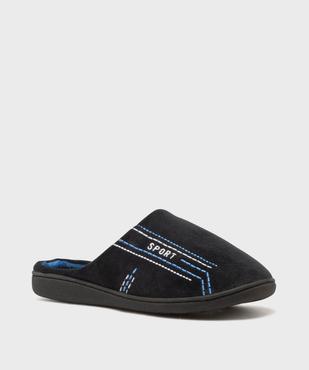 Chaussons mules en velours inscription sport homme vue2 - GEMO(HOMWR HOM) - GEMO