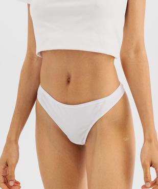 String en coton stretch uni femme (lot de 2) vue1 - GEMO 4G FEMME - GEMO