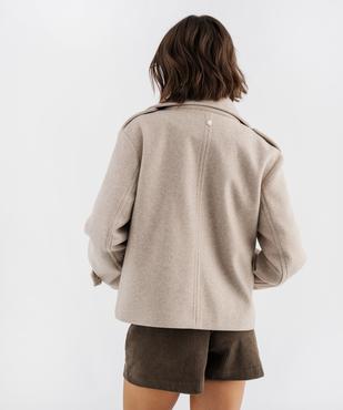 Manteau court croisé femme vue3 - LULUCASTAGNETTE - GEMO