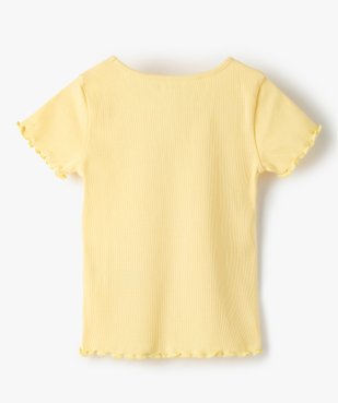 Tee-shirt fille en maille côtelée avec finitions froncées vue3 - GEMO 4G FILLE - GEMO