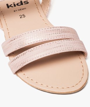 Sandales filles unies à brides fermeture boucle Dessus rose métallisé vue6 - GEMO (ENFANT) - GEMO