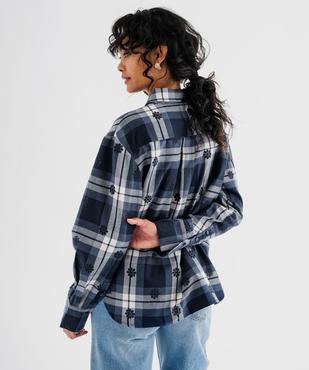 Chemise à carreaux et motifs brodés ajourés femme vue3 - GEMO(FEMME PAP) - GEMO