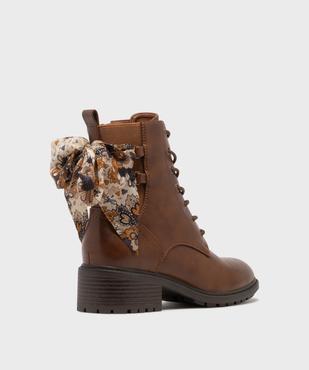 Boots à lacets et zip avec foulard sur la tige femme - Emilia Rosa vue4 - EMILIA ROSA - GEMO