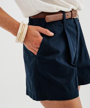 Short ample à pinces avec ceinture femme - LuluCastagnette vue3 - LULUCASTAGNETTE - GEMO