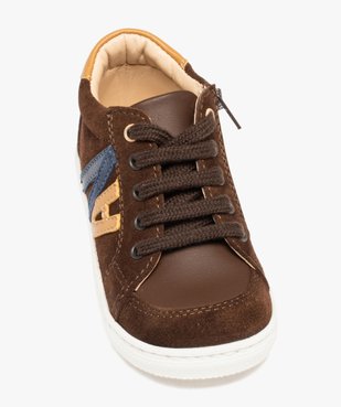 Baskets bébé garçon mid-cut en cuir à lacets et zip – NA! vue5 - NA! - GEMO