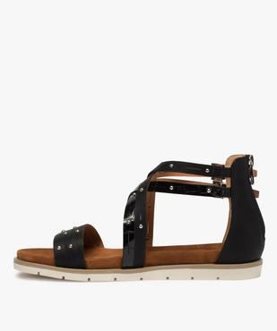 Sandales femme à talon plat, semelle contrastante crantée vue3 - GEMO (CASUAL) - GEMO