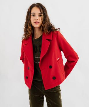 Manteau court à grand col femme vue3 - LULUCASTAGNETTE - GEMO
