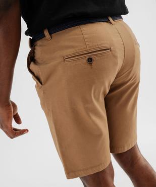 Bermuda chino droit avec ceinture tressée homme vue4 - GEMO (HOMME) - GEMO