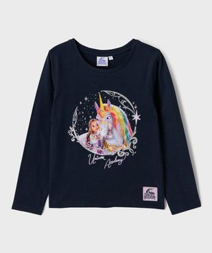 Tee-shirt manches longues avec motif licorne pailleté fille - Unicorn Academy vue1 - UNICORN ACADEMY - GEMO