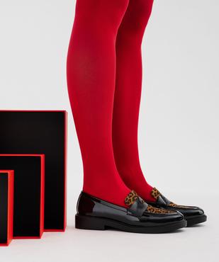 Mocassins vernis avec dessus à motif léopard femme - Follow Me vue1 - FOLLOW ME - GEMO