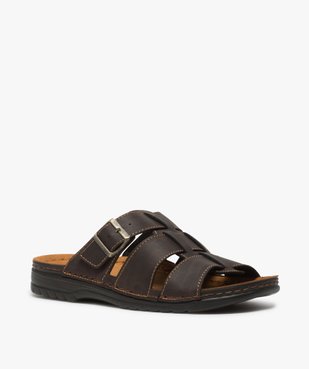 Sandales homme mules à larges brides tressées vue1 - GEMO (CASUAL) - GEMO