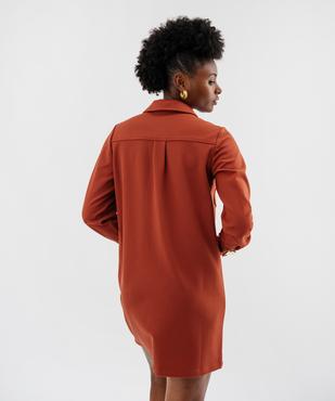 Robe chemise courte en maille sergée femme - LuluCastagnette vue3 - LULUCASTAGNETTE - GEMO