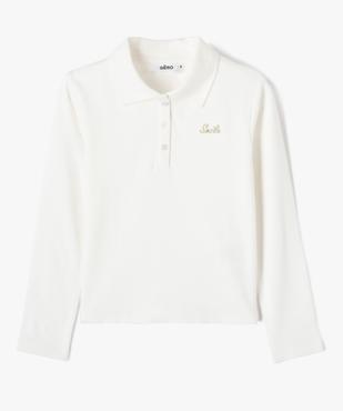 Tee-shirt fille à manches longues et col polo vue1 - GEMO (ENFANT) - GEMO