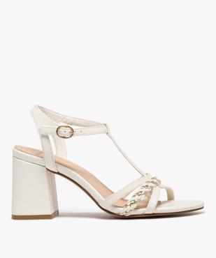 Sandales à talon et brides tressées brillantes femme vue2 - VALENTINA BALDA - GEMO