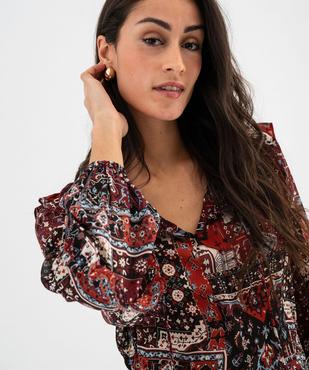 Blouse en voile imprimée à volants femme vue2 - GEMO(FEMME PAP) - GEMO