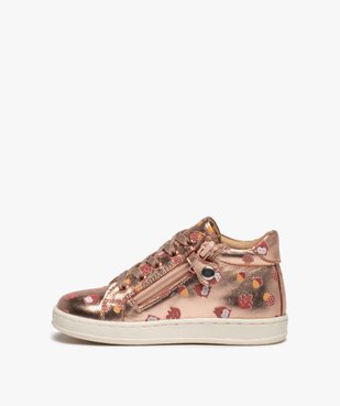 Baskets fille mid-cut dessus cuir métallisées imprimé – NA!  vue3 - NA! - GEMO