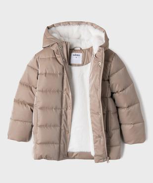 Manteau à capuche fourré en matière déperlante métallisé fille vue2 - GEMO (ENFANT) - GEMO