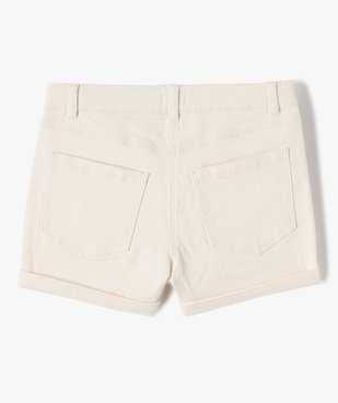 Short en denim avec revers cousus fille vue3 - GEMO (JUNIOR) - GEMO