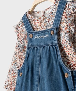 Ensemble 2 pièces bébé fille tee-shirt et salopette en jean - LuluCastagnette vue2 - LULUCASTAGNETTE - GEMO