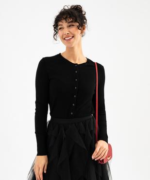 Gilet en maille fine à boutons fantaisie femme vue1 - GEMO 4G FEMME - GEMO