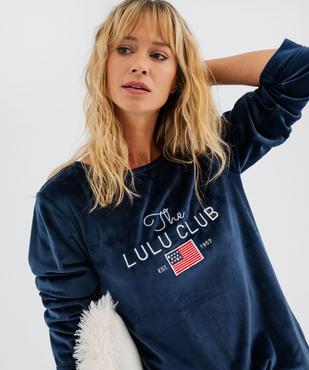 Pyjama en velours extensible femme - LuluCastagnette vue2 - LULUCASTAGNETTE - GEMO