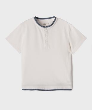 Tee-shirt tunisien à manches courtes en maille piquée garçon vue2 - GEMO 4G GARCON - GEMO