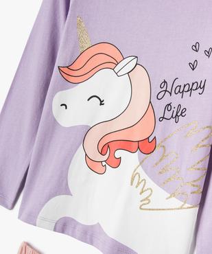Pyjama 2 pièces à motif licorne et paillettes fille vue2 - GEMO (ENFANT) - GEMO