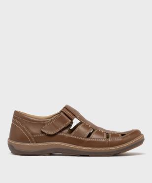 Sandales confort à bouts fermés dessus et semelle intérieure cuir homme vue1 - G'FLEX - GEMO