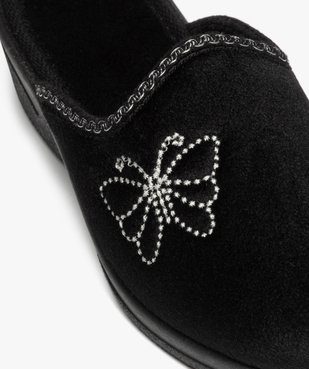 Chaussons femme compensées velours brodé vue6 - G'FLEX - GEMO