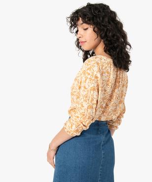 Blouse femme à manches longues à motifs fleuris et rayures pailletées vue3 - GEMO(FEMME PAP) - GEMO